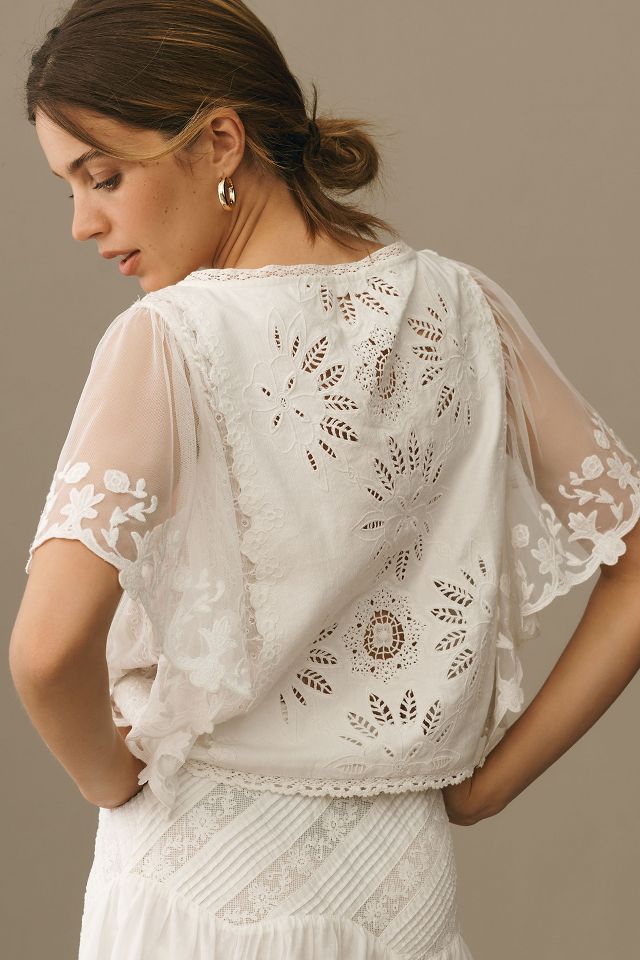 By Anthropologie Boxy Lace Blouse | Anthropologie