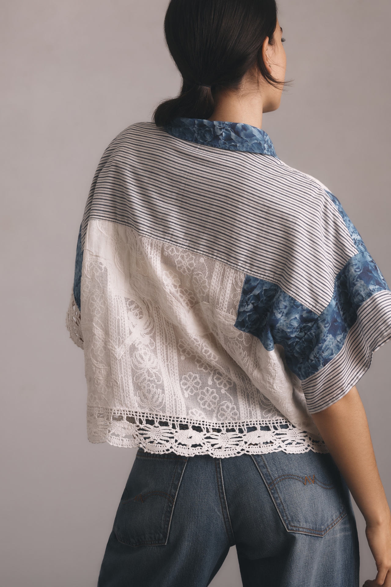 Pilcro Patchwork Cabana Shirt