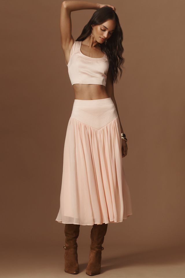 By Anthropologie Scoop-Neck Silky Crop Top #4