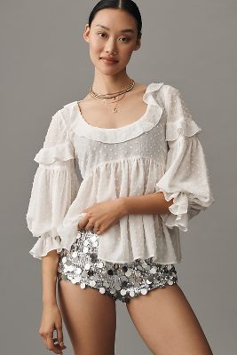 By Anthropologie Sheer Peplum Blouse | Anthropologie UK