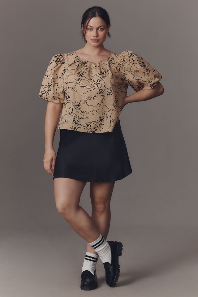 Maeve Puff-Sleeve Swing Blouse #6