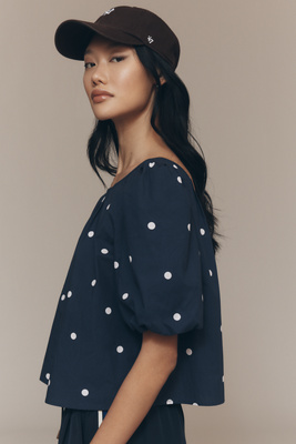 Maeve Puff-Sleeve Swing Blouse