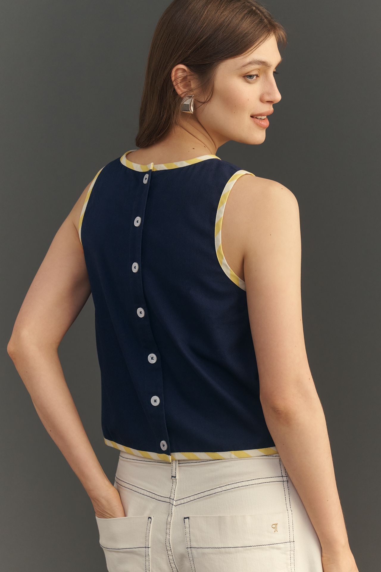 Maeve Fruit Embroidered Halter Top