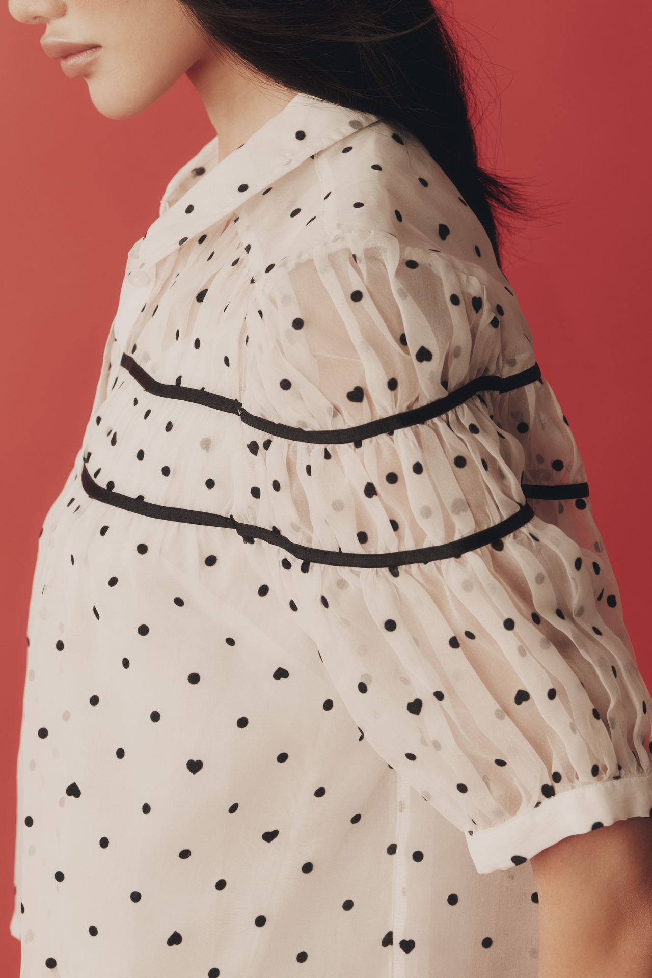 The Leandra Shirred Yoke Blouse by Maeve