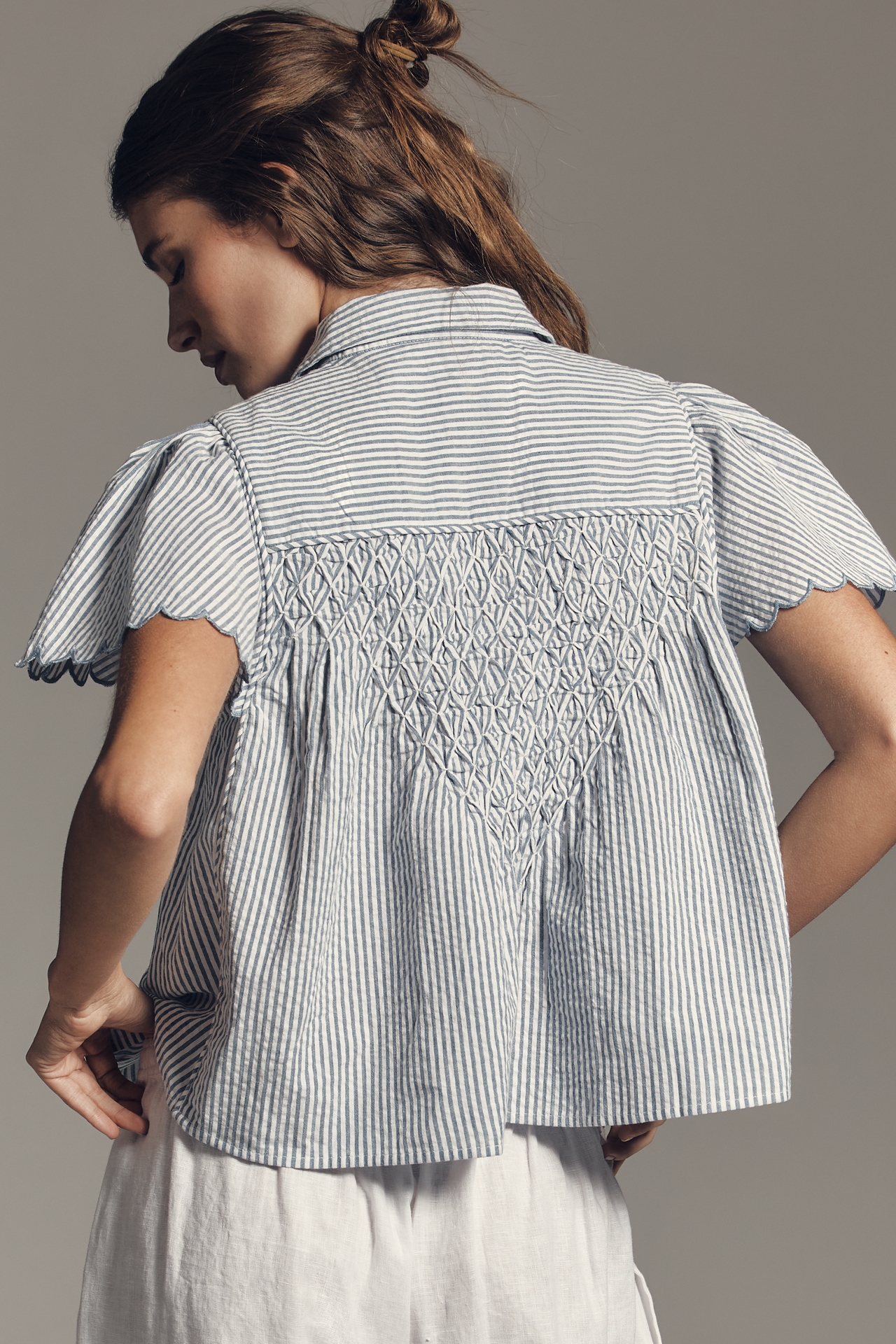 Maeve Cotton Scalloped Swing Top