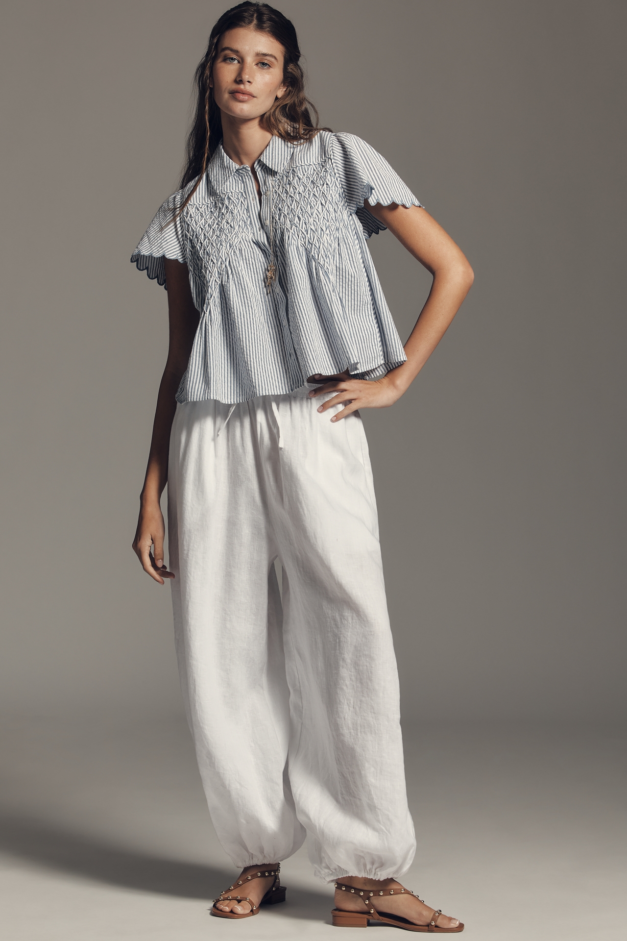 Maeve Cotton Scalloped Swing Top