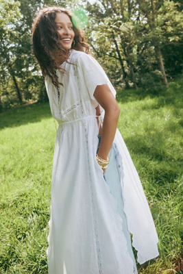 By Anthropologie Cotton Lace Maxi Tunic