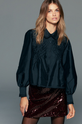 Maeve Smocked Puff Sleeve Blouse by Anthropologie