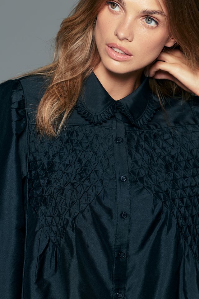 Maeve Smocked Puff Sleeve Blouse #1