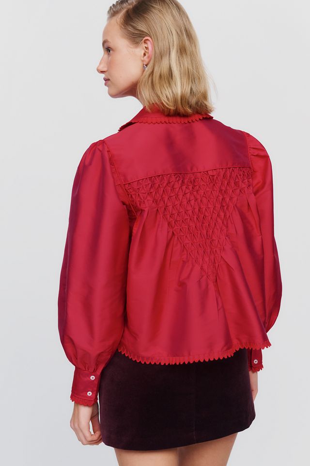 Blusa con Mangas Abullonadas Fruncidas Maeve #1