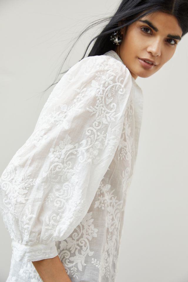 Pilcro Faustine Embroidered Buttondown, Anthropologie Taiwan