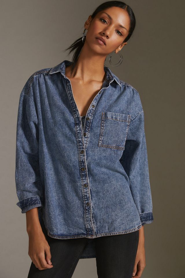 Long-Sleeve Denim Shirt #2