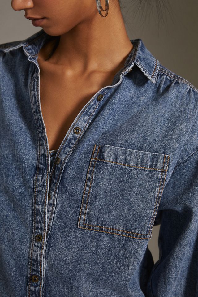 Long-Sleeve Denim Shirt #3