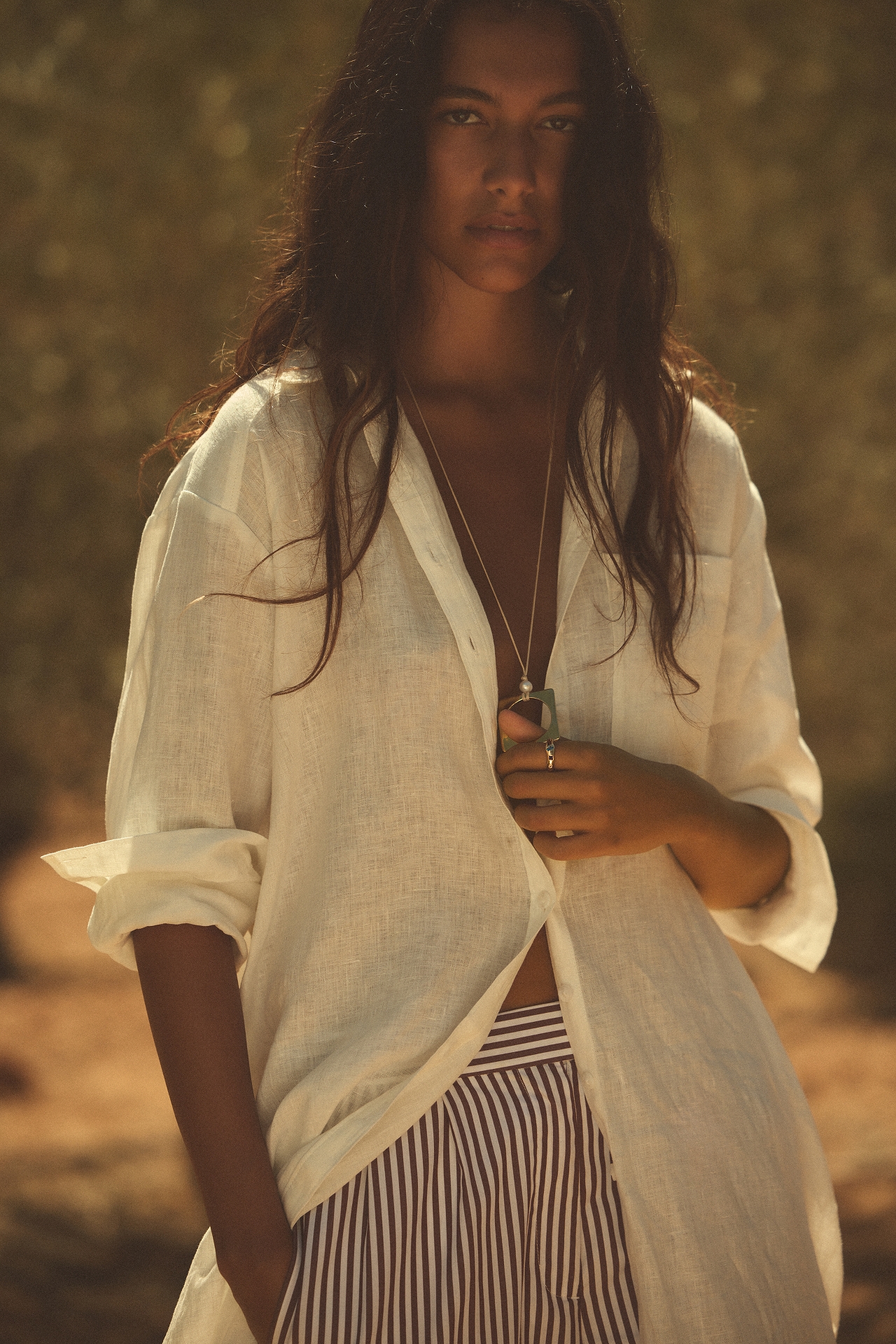 Relaxed Buttondown Linen Tunic