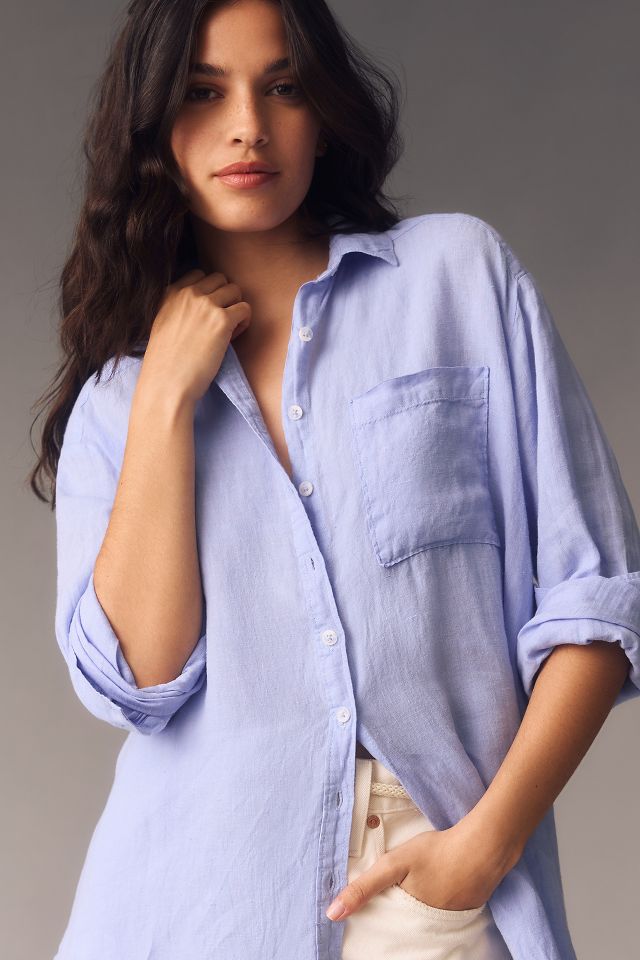 Relaxed Buttondown Linen Tunic | Anthropologie