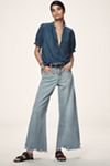 Aly Puff-Sleeve Blouse by Pilcro: Chambray Edition