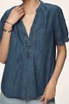 Aly Puff-Sleeve Blouse by Pilcro: Chambray Edition
