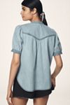Aly Puff-Sleeve Blouse by Pilcro: Chambray Edition