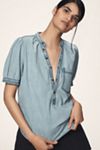 Aly Puff-Sleeve Blouse by Pilcro: Chambray Edition