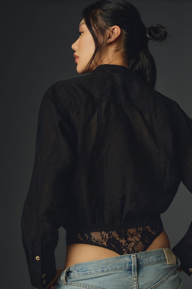 Pilcro Buttondown Blouse Bodysuit #1