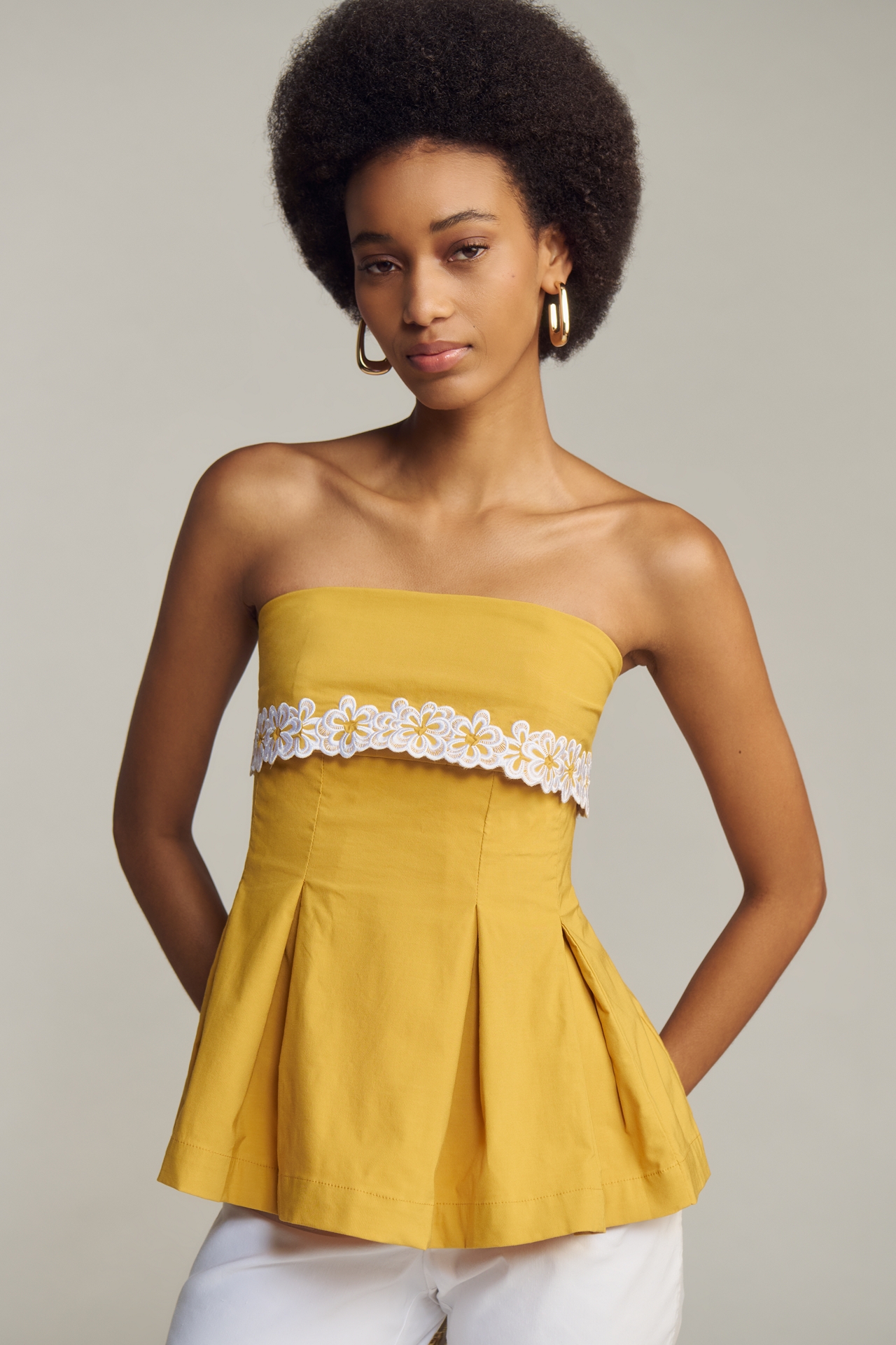 Maeve Strapless Foldover Structured Top