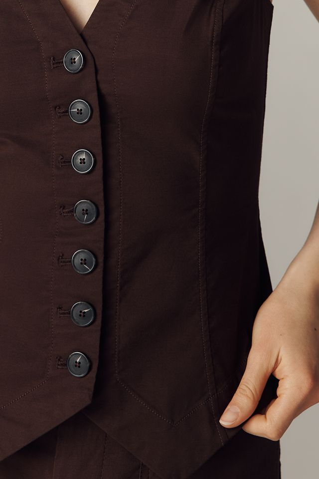 Halsey Slim Button-Front Vest #1