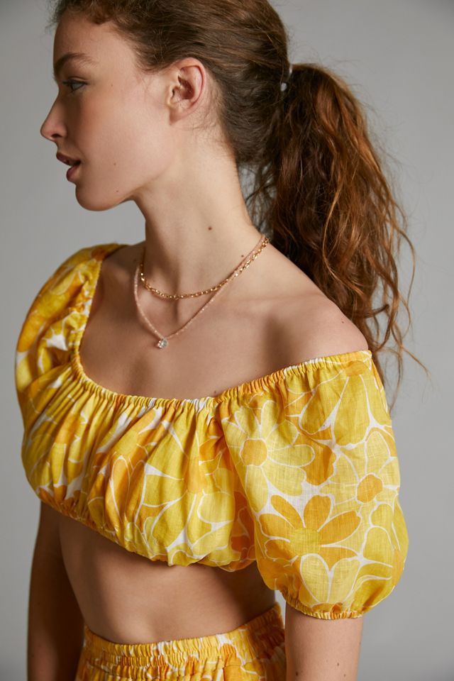 Faithfull Puff-Sleeve Crop Top #2
