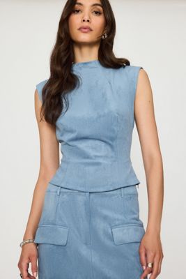 Haut sans manches en faux daim Odd Muse