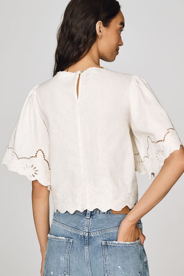 a.ren Cairo Linen Cotton Cutwork Top #1