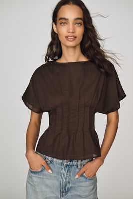 a.ren Simone Linen Cotton Top