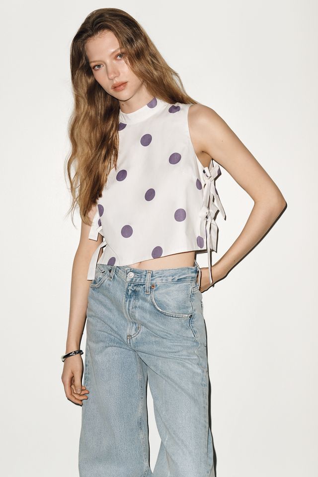 Love Wednesday 
Cotton Polka Dot Shell Top #3