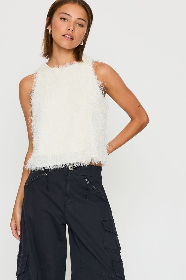 By Anthropologie Fringed Halter Top #3
