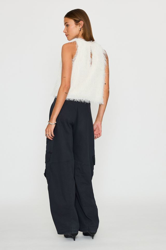 By Anthropologie Fringed Halter Top #4