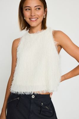 By Anthropologie Fringed Halter Top