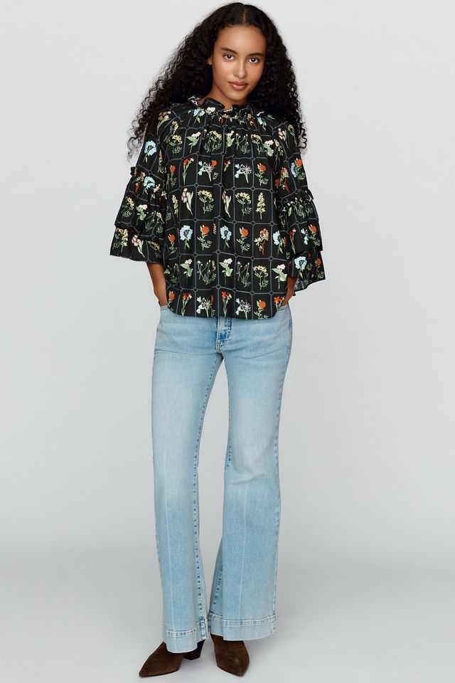 SAMDI Blythe 100% Cotton Ruffle-Sleeve Blouse #2
