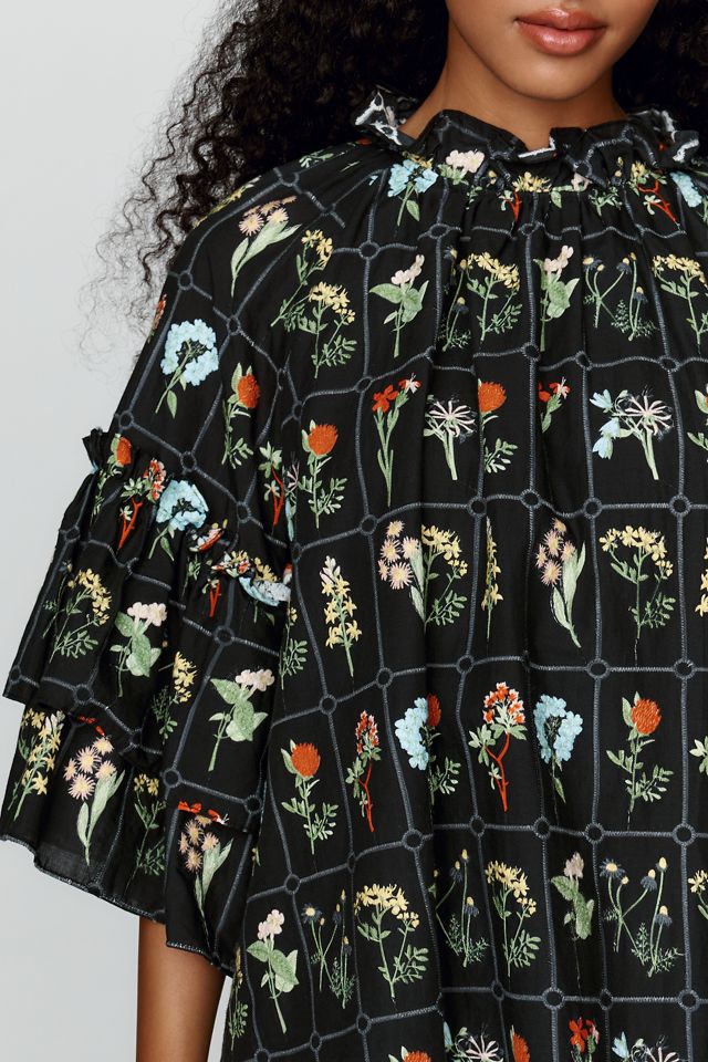 SAMDI Blythe 100% Cotton Ruffle-Sleeve Blouse #3