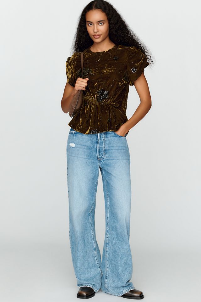 SAMDI Bette Velvet Beaded Top #2