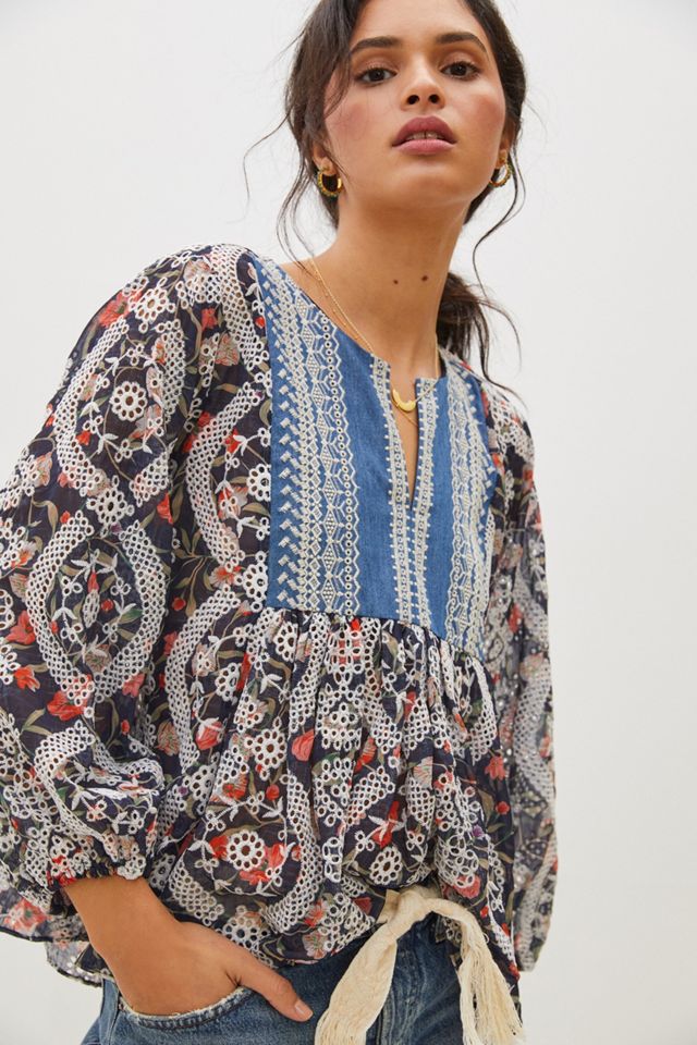 Sachin & Babi Kalena Embroidered Blouse #1