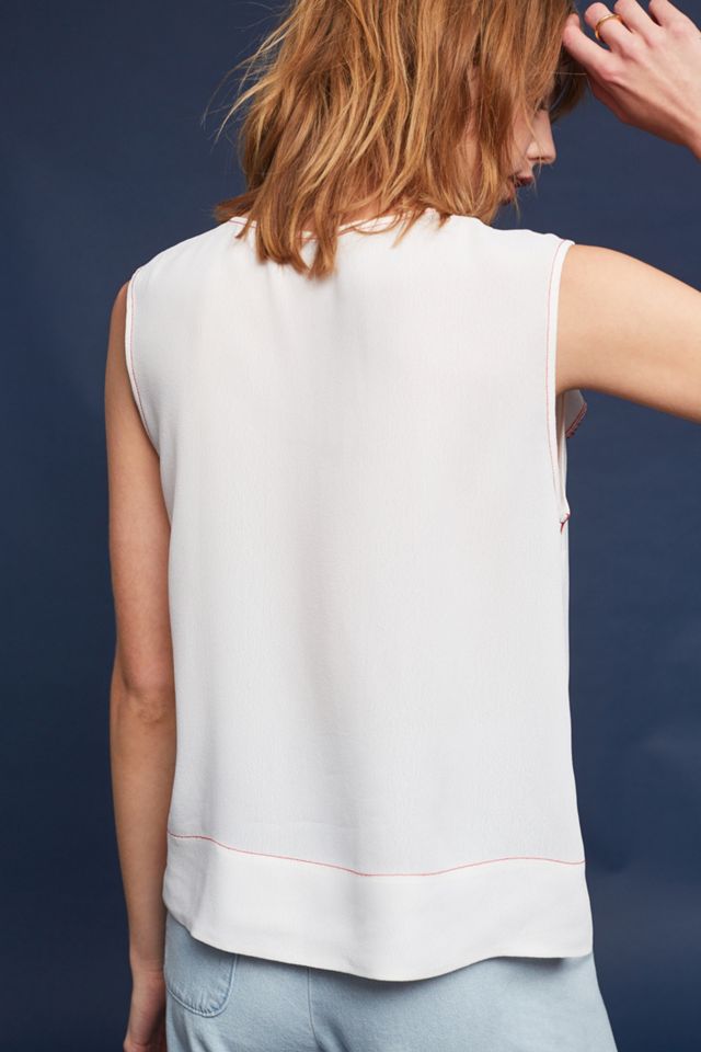 Ruffled V-Neck Shell #3