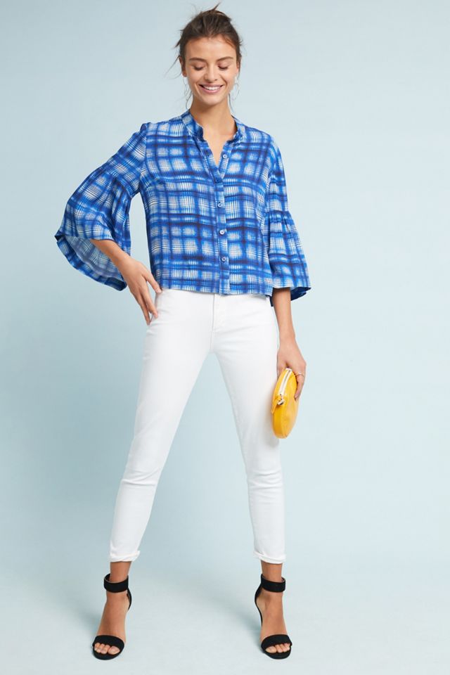 Plaid Bell-Sleeved Buttondown #1