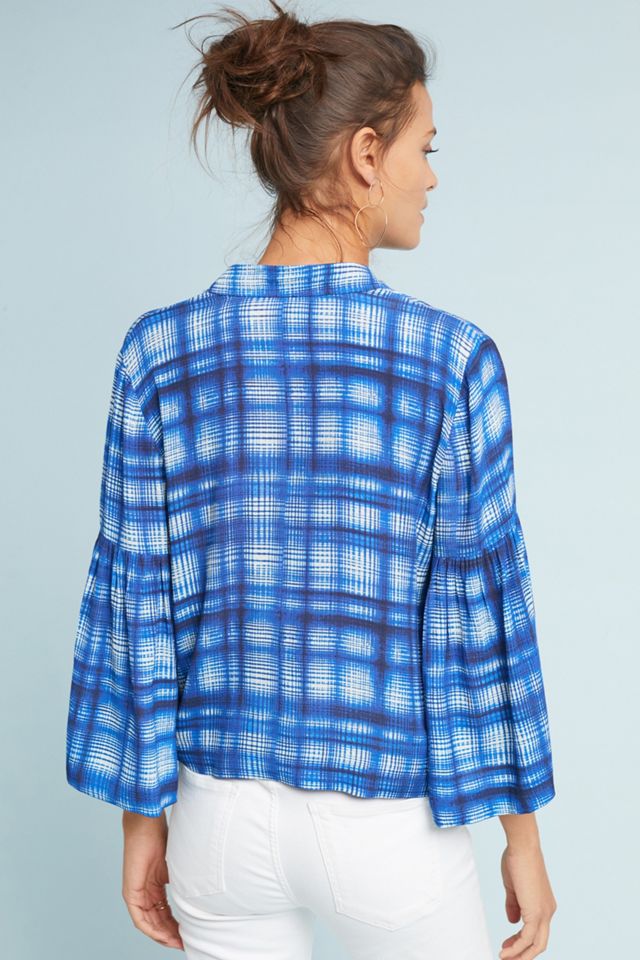 Plaid Bell-Sleeved Buttondown #3
