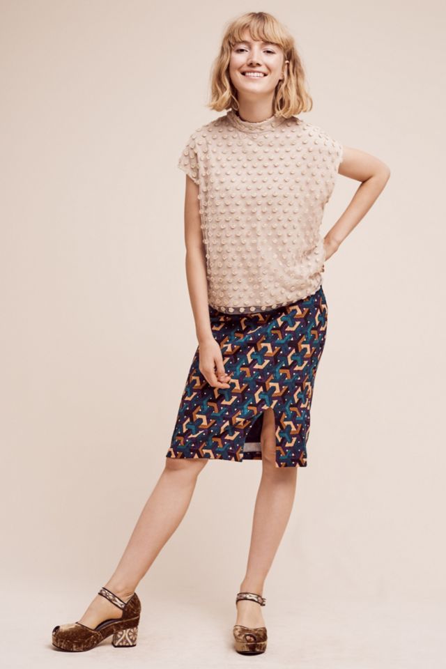 Dot Mosaic Mockneck Top #2