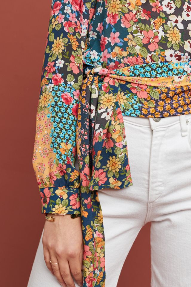 Floral Patchwork Wrap Top #2