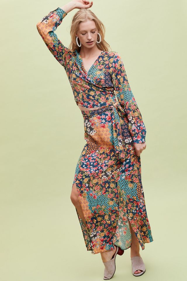 Floral Patchwork Wrap Top #4