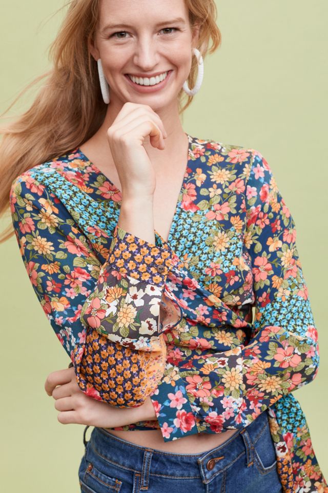 Floral Patchwork Wrap Top #6