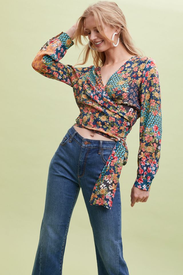 Floral Patchwork Wrap Top #7