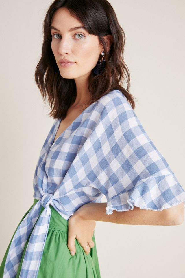 Rails Gingham Wrap Top