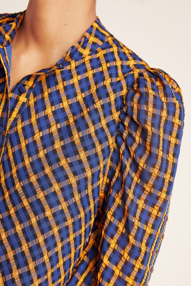 Textured Plaid Blouse #2