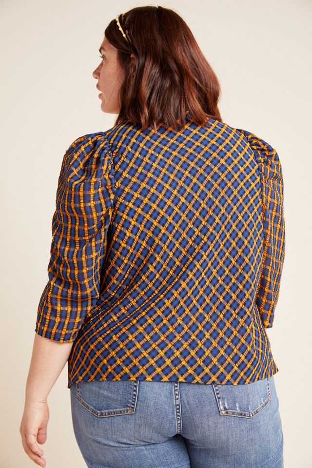 Textured Plaid Blouse #5