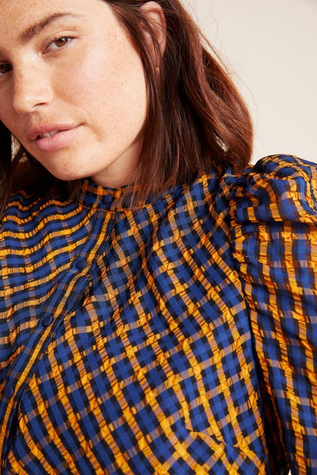 Textured Plaid Blouse #6